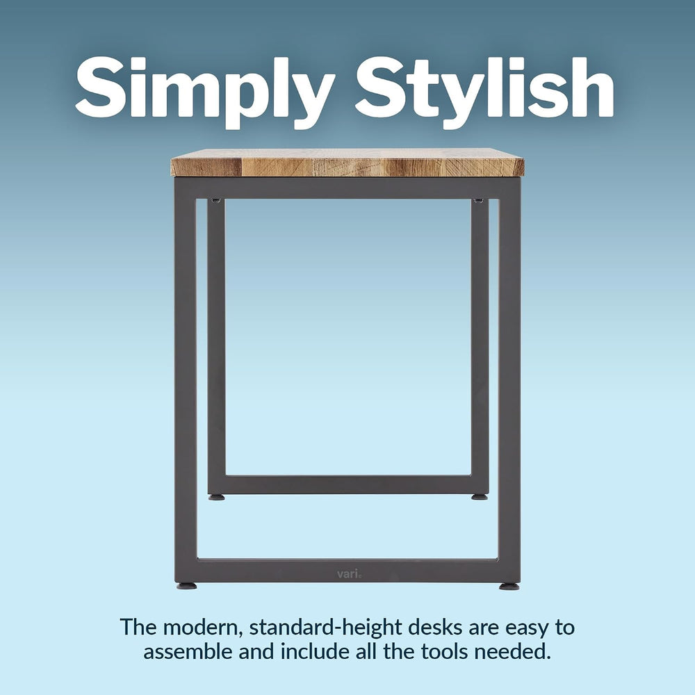 Vari Table for Home Office – 60x24 – Reclaimed Wood/Slate