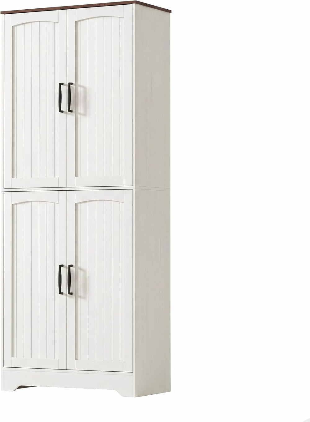 71" Farmhouse Pantry Cabinet with 4 Doors, Adjustable Shelves