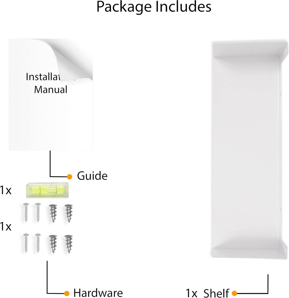 Wallniture Bali Sturdy Metal U Shape Bookshelf - Wall Mountable CD DVD Storag...