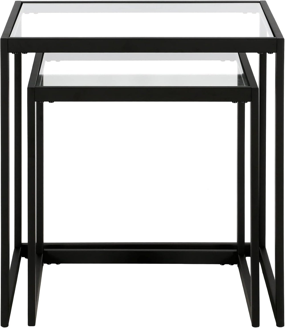 Henn&Hart 22" Side Table, Nightstand, End Table, Black