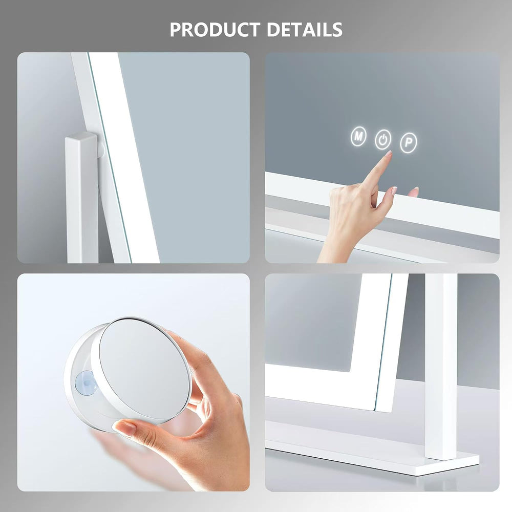 Gvnkvn Makeup Vanity Mirror with Lights 17.2" Large LED Lighted Mirror, ...