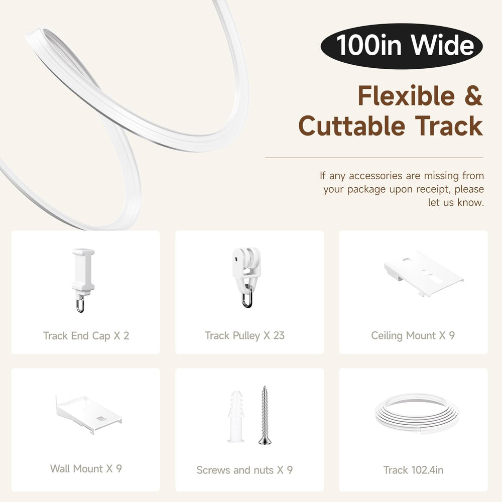 Room Divider Curtains with Ceiling Track Sets, Accordion Blackout Curtains