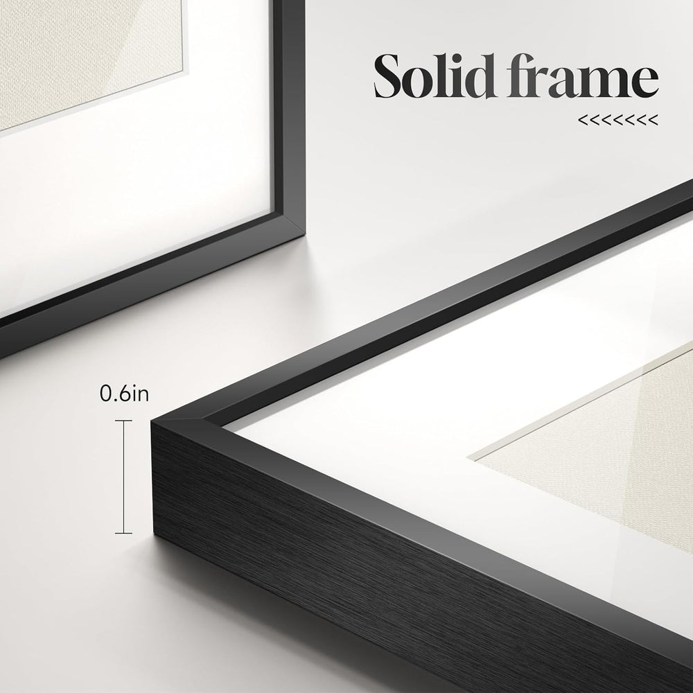 Framed Black and White Botanical Wall Art for Bathroom, 4 Piece 8x10 In
