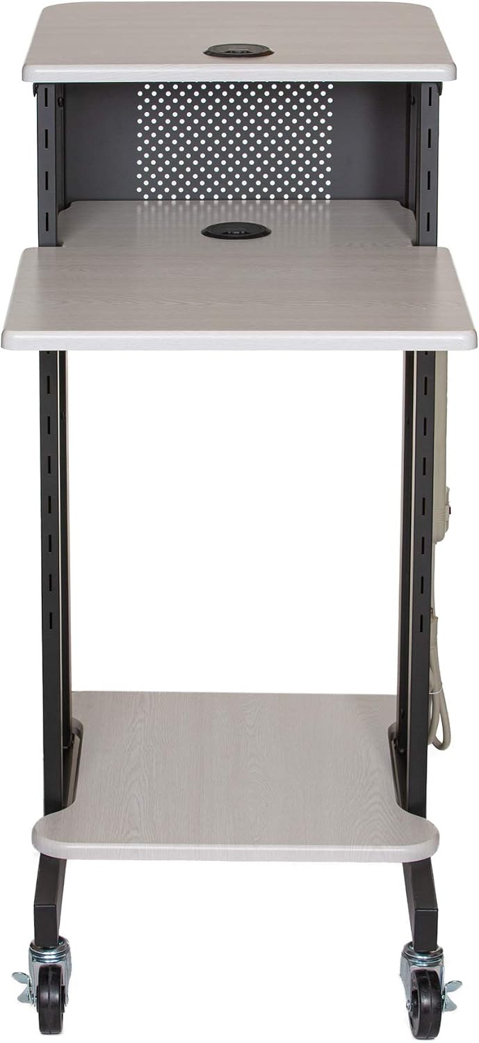 OEF Furnishings Presentation Cart and Stand, OEFPRC200, Steel Frame, Ivory Wo...