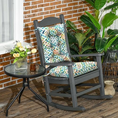 DYTXIII Set of 2 Rocking Chair Cushions for Outdoor/Indoor Use,Water Resistan...