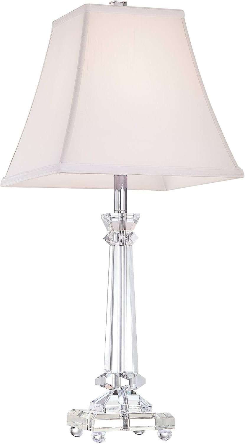 Sannes 25" High Table Lamps Set of 2 Crystal Column Traditional Modern
