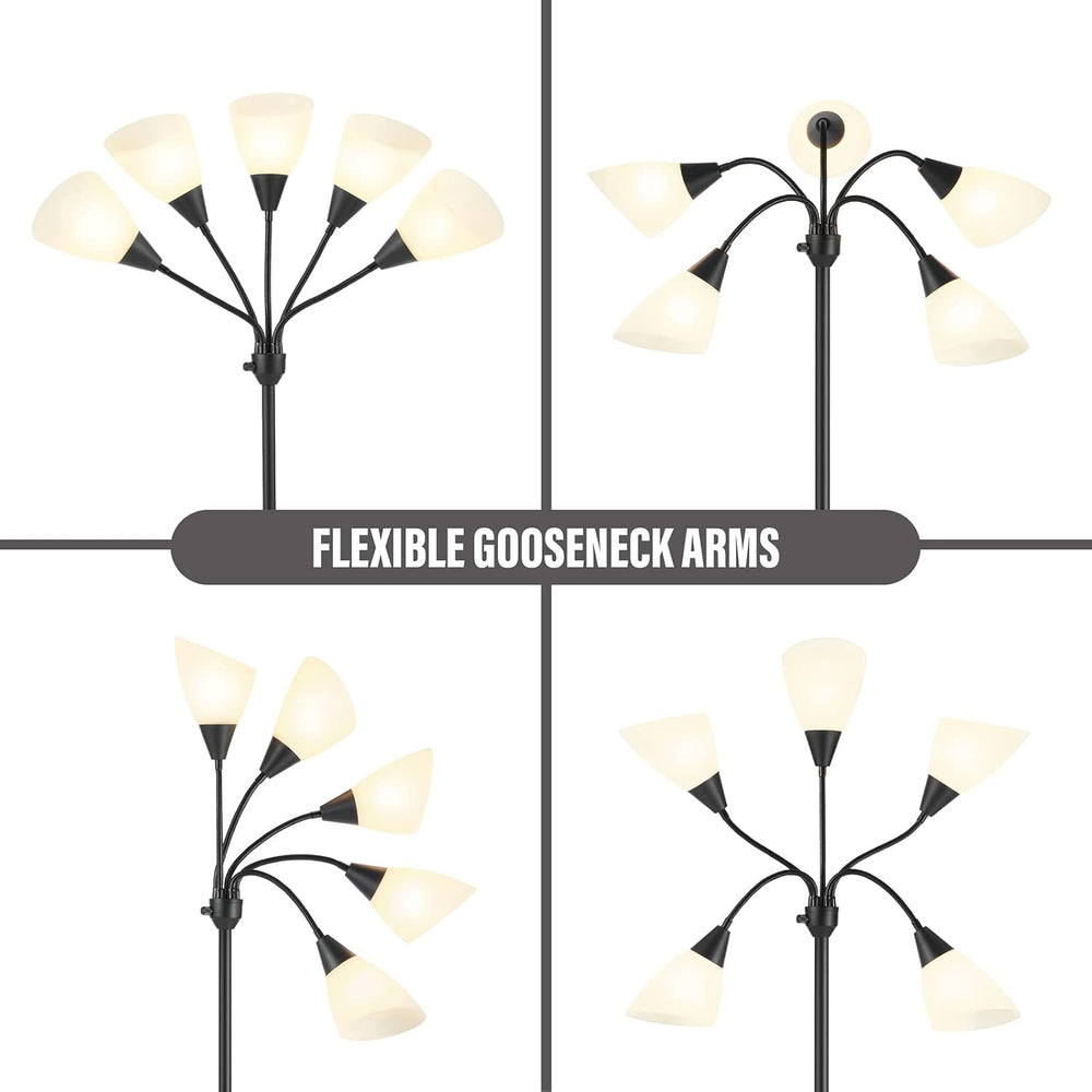 HonoDing Medusa Floor Lamps Standing Lamps 5 Heads Adjustable Reading Light L...