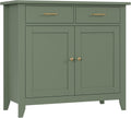 HORSTORS Farmhouse Kitchen Storage Cabinet, Small Buffet, Coffee Bar, Green