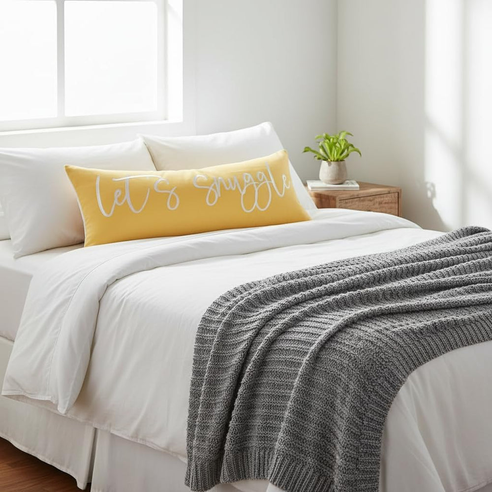 Sunkifover Let's Snuggle Decorative Lumbar Pillow Cover 14"x36"...