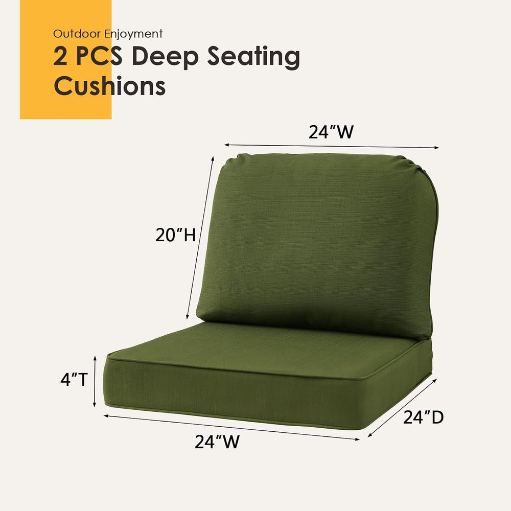 Outdoor Cushions for Patio Furniture Set of 2, 24"x24" Water Repell...