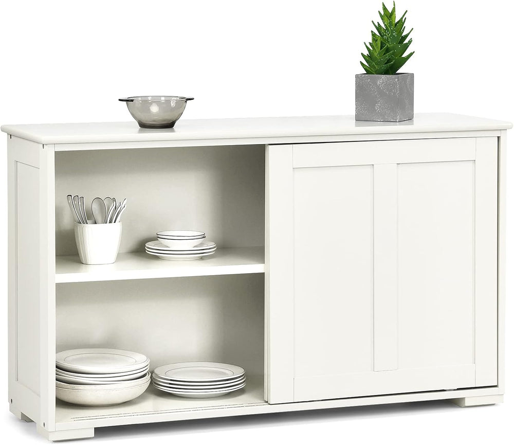 Costzon Sideboard Buffet Cabinet, Wooden Kitchen Storage Cabinet with Adjusta...