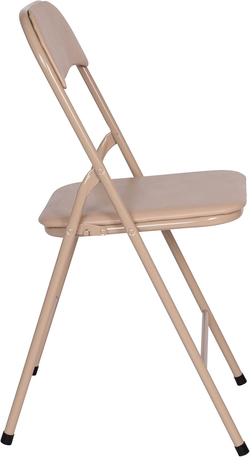 EMMA + OLIVER Tan Square Folding Card Table and Chairs Set for 4 Players
