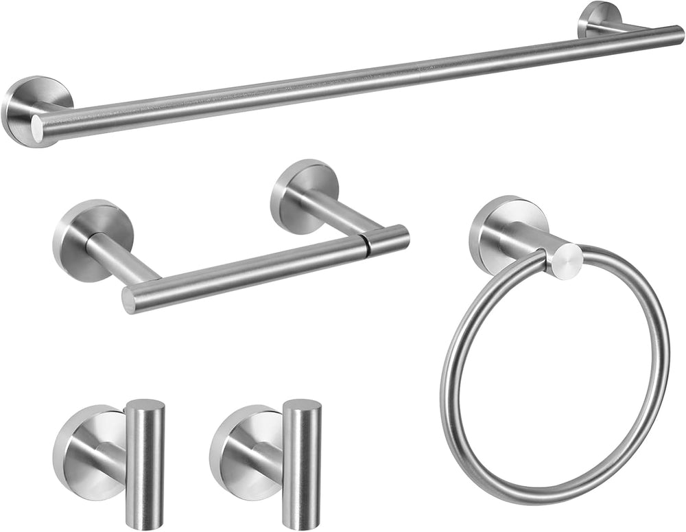 5 Piece Modern Style Wall Mounted Bathroom Hardware Set