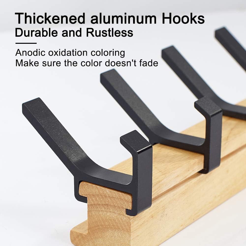 Coat Hook Rack Wall Mounted Coat Rack-5 Double Hook,Aluminum,Metal Coat Hook ...