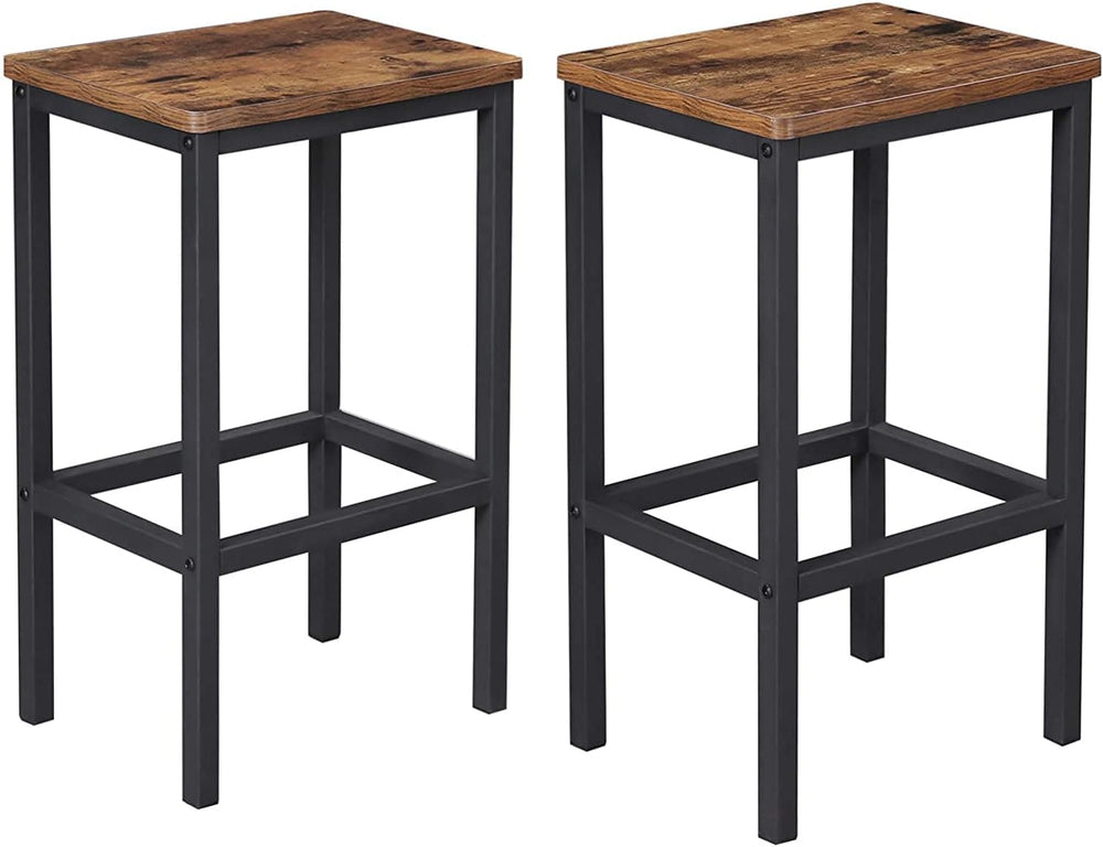 VASAGLE Bar Stools Set of 2 with Footrest, Modern Basic Style