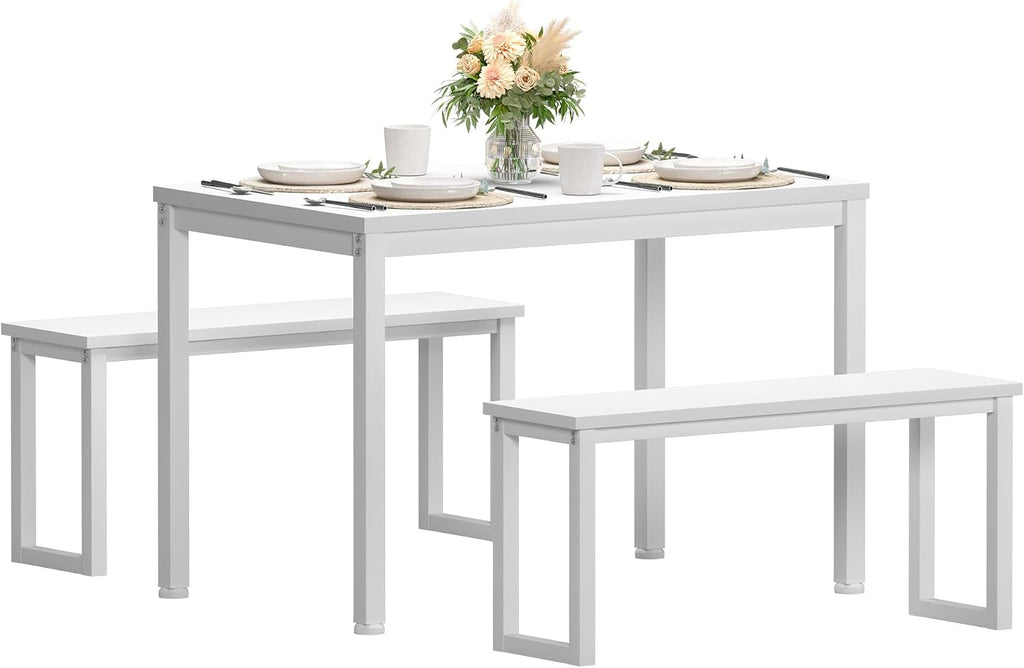 dlandhome 3-piece dining table set for 4 people,soho, front angle view