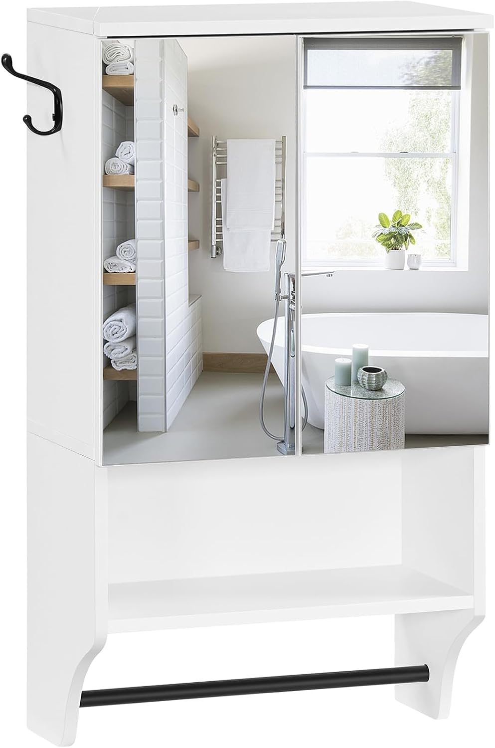 MAHANCRIS Bathroom Wall Cabinet with Mirror, Medicine Cabinet with 2 Door and...