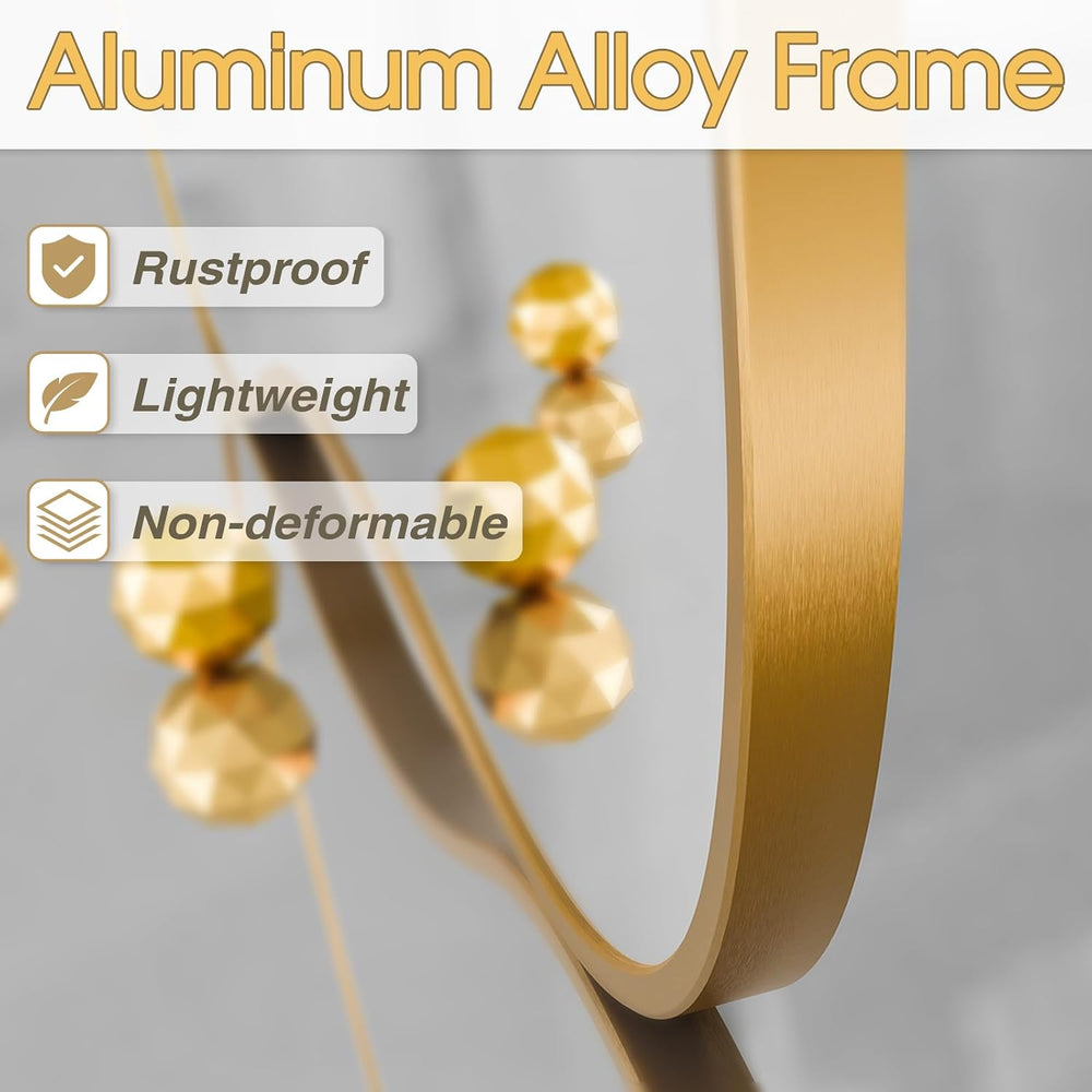 26x48 Inches Gold Wall Mirror Modern Asymmetrical Mirror