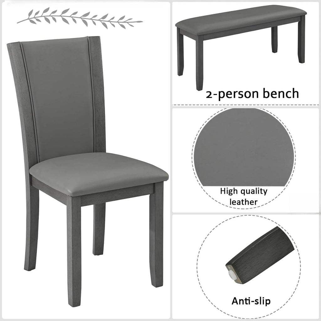 6 piece dining table set, counter height kitchen, close-up detail