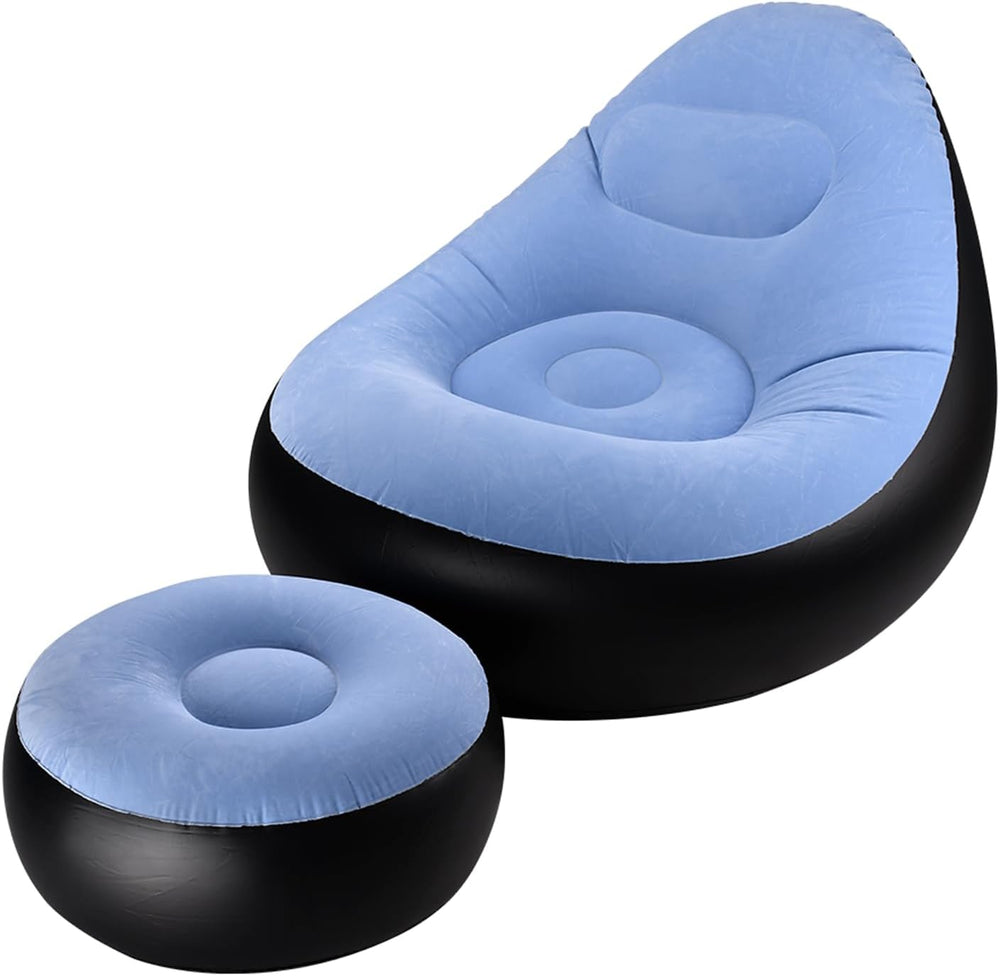 Inflatable Lounge Chair for Adults, Portable Folding Inflatable Blow Up Couch...