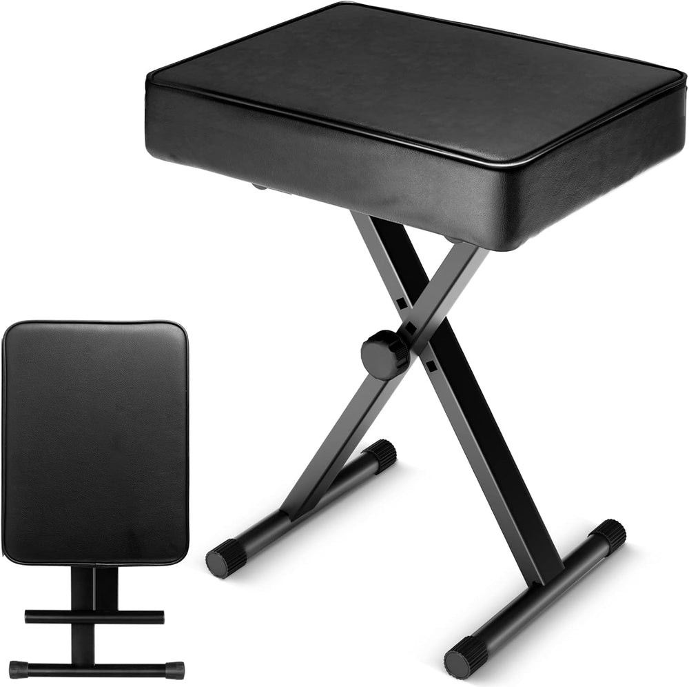 CAHAYA Keyboard Bench Thick Padded Piano Stool Adjustable Height Chair
