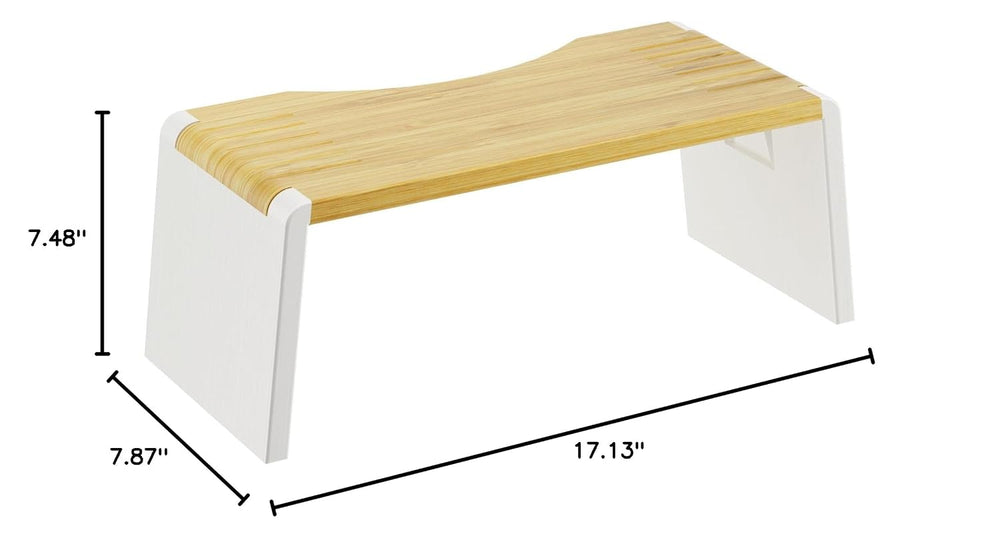 Squatty Potty Stockholm Folding Bamboo Toilet Stool - 7" Brown & White