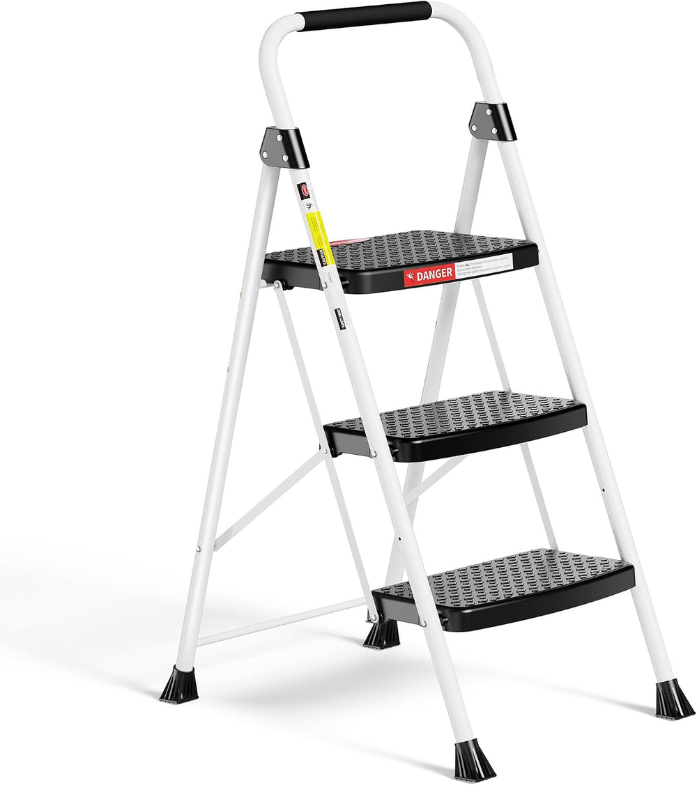 HBTower Step Ladder, Folding Step Stool with Wide Anti-Slip Pedal