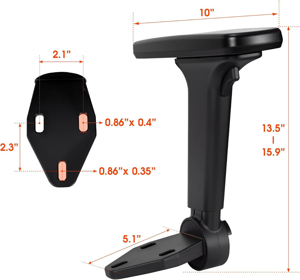 Frassie Height Adjustable Fold Down Chair Armrest Pair