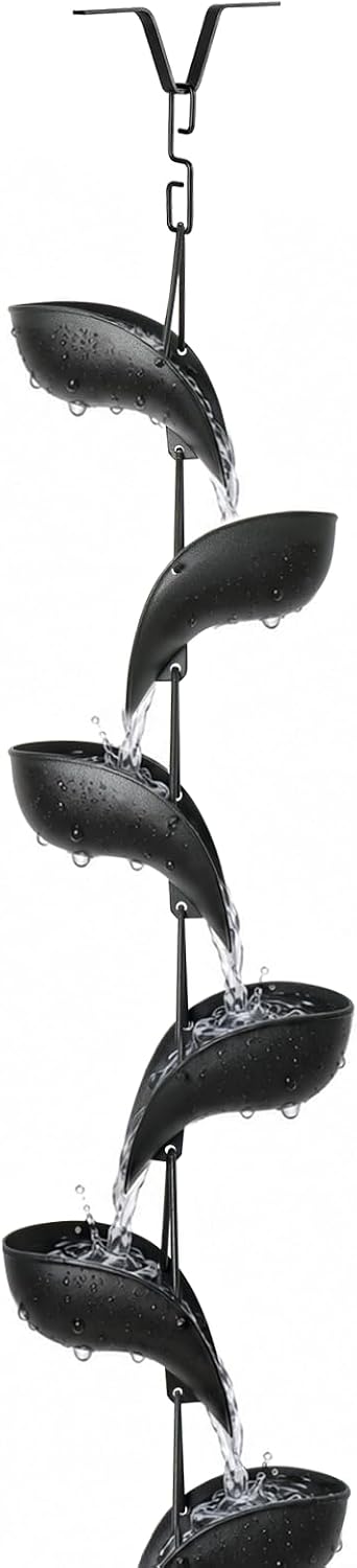 Rain Chain for Gutters, 8.5 ft Aluminum Rain Chains for Outside