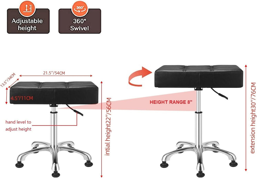 Kaleurrier Heavy Duty Stool Backless: Adjustable Stool no Wheels for Studio