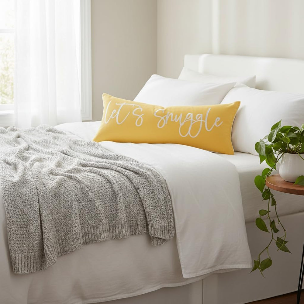 Sunkifover Let's Snuggle Decorative Lumbar Pillow Cover 14"x36"...
