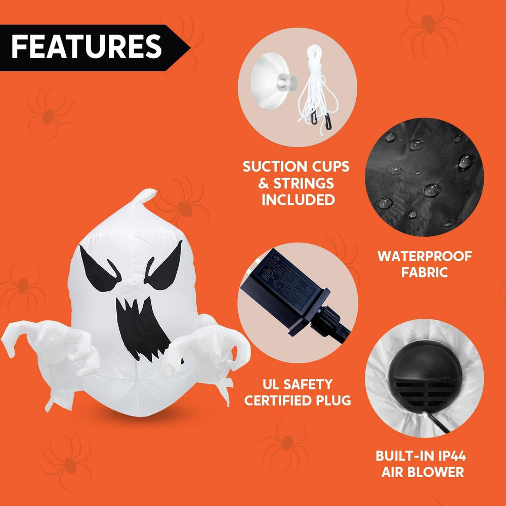 Joiedomi 4.5 FT Halloween Inflatable Scary Flying Ghost Broke Out from Window...