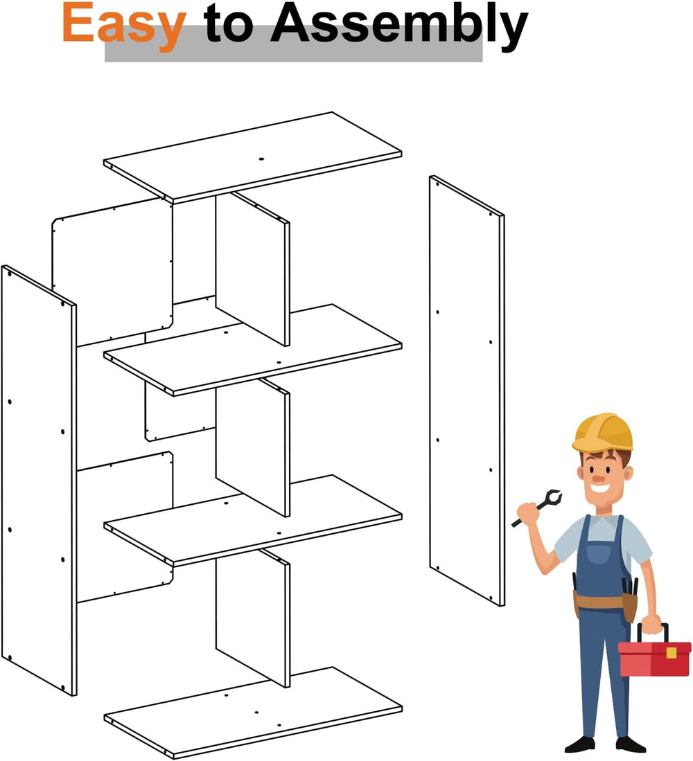 Sweetcrispy 6 Cube Storage Organizer, Stackable Modular Bookcase Shelf