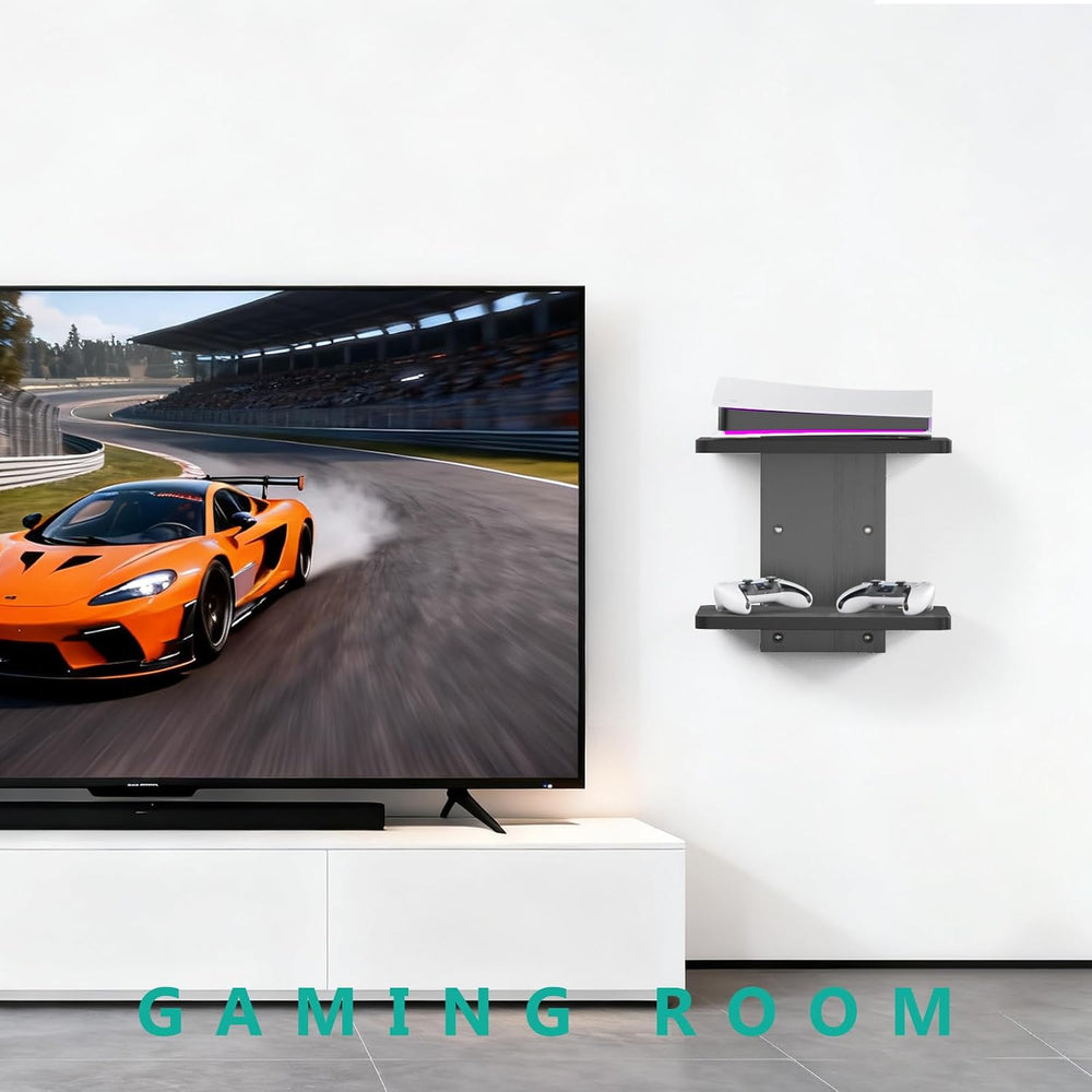 WALI 2 Tier Floating TV Wall Shelf for Projector, DVD Player