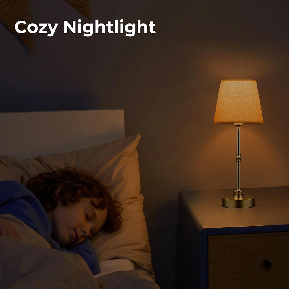 Cordless Rechargeable Table Lamp, Gold, 2 Set