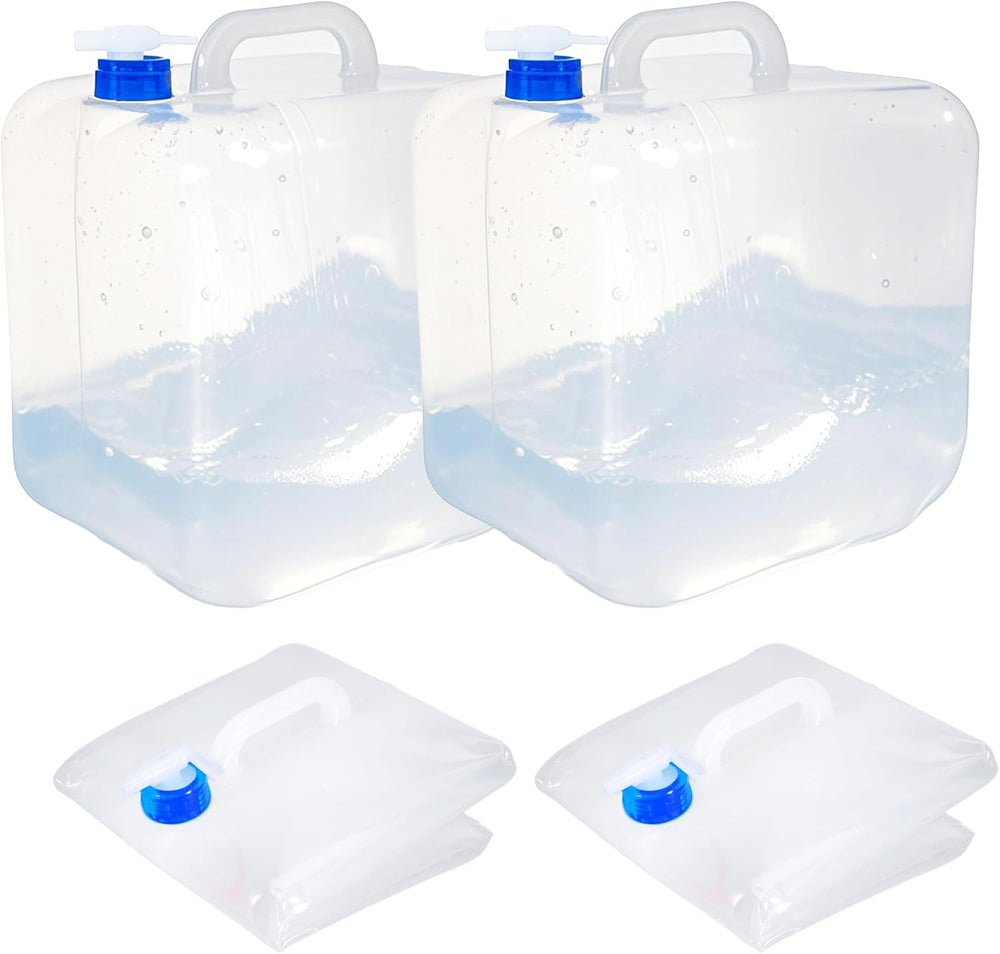 Collapsible Water Container with Spigot & Hook, BPA Free Water Jug, Folda...
