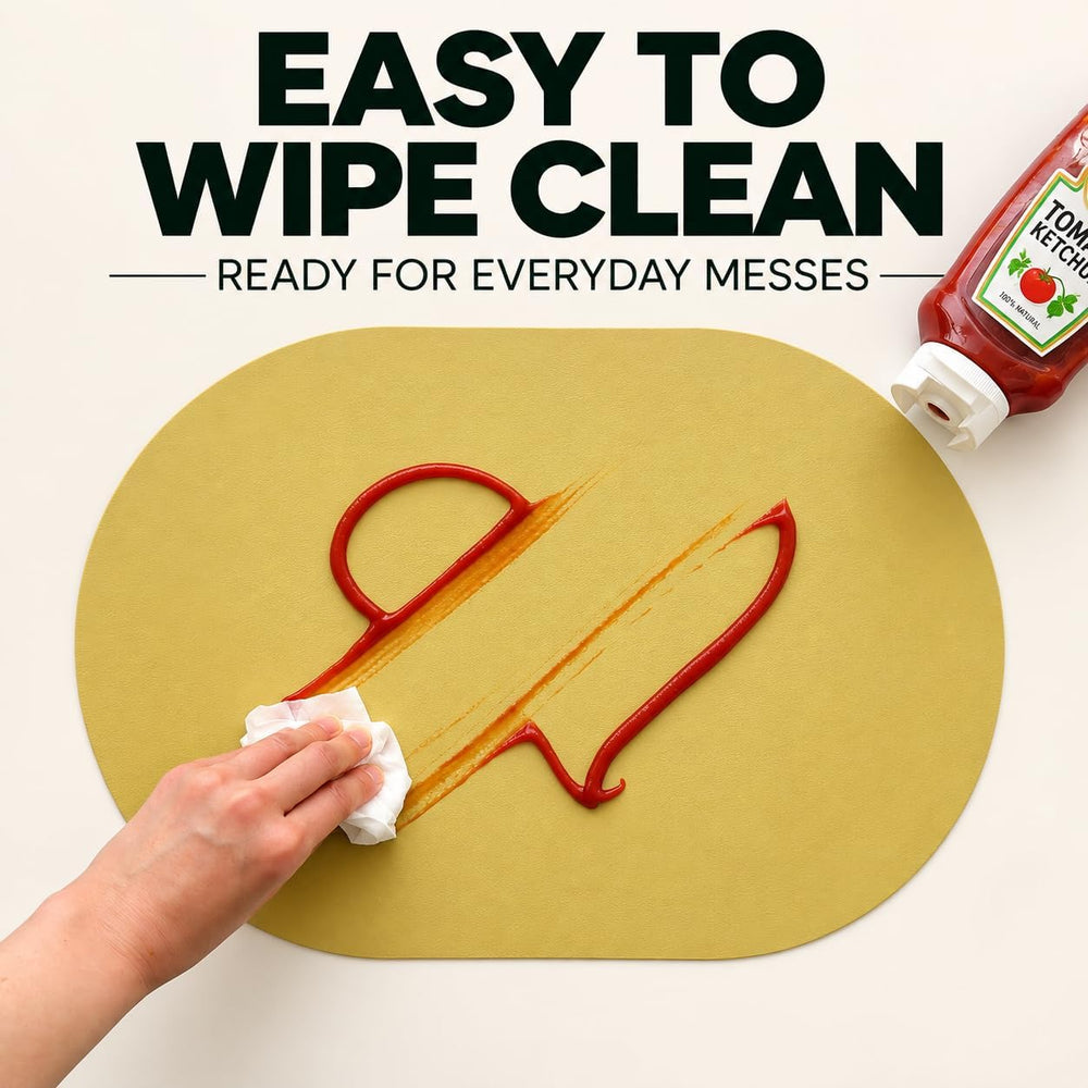 Silicone Placemats Set of 4 - Heat Resistant Washable and Wipeable Non Slip P...