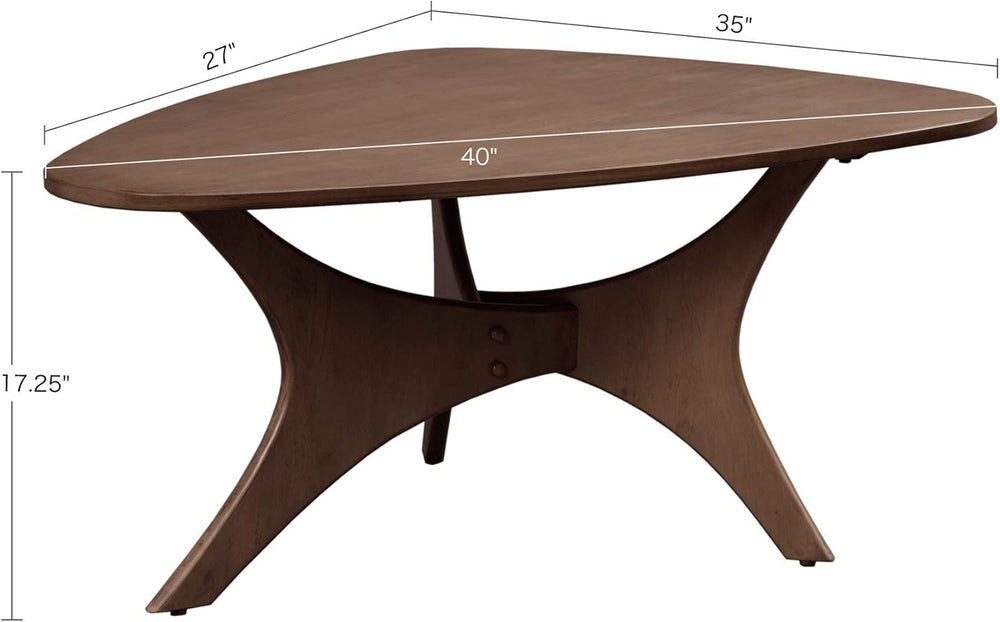 INK+IVY Blaze Triangle Wood Coffee Table Plywood with Wood Veneer Legs, Mid-C...