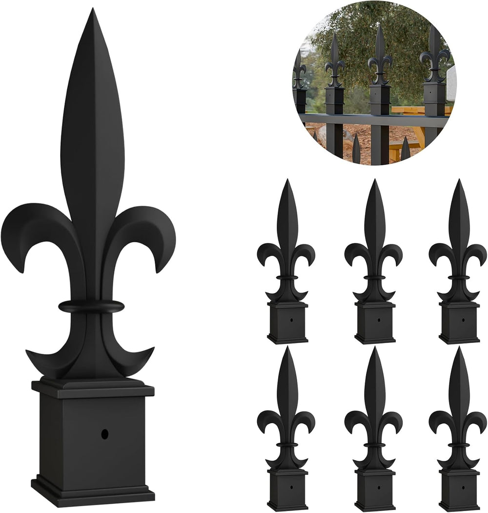15Pcs Metal Fence Finials Fits 1" Square Post- Aluminium Alloy Trident S...