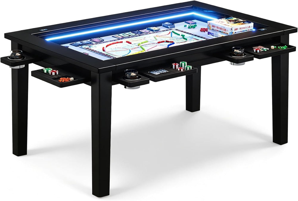Board Game Table with Adjustable Led Lights Gaming Table with Removable Top