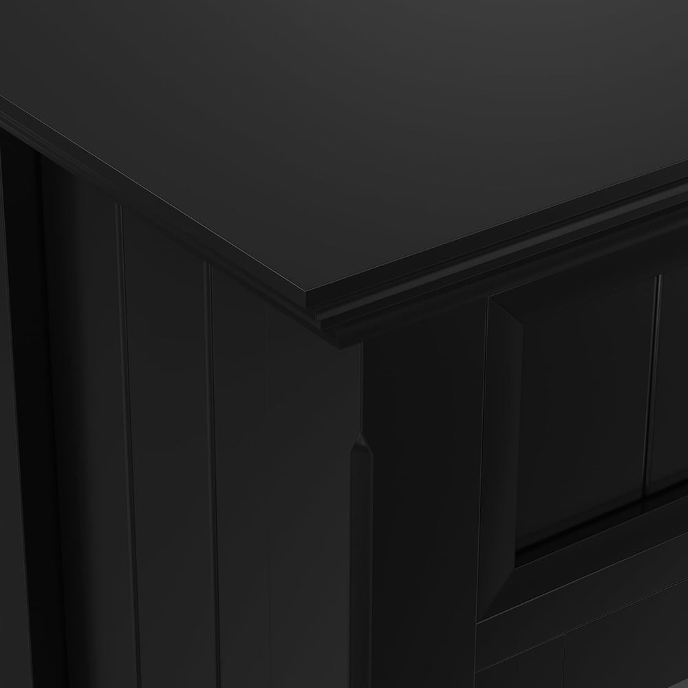 SIMPLIHOME Acadian 36" Wide Solid Wood Cabinet in Black