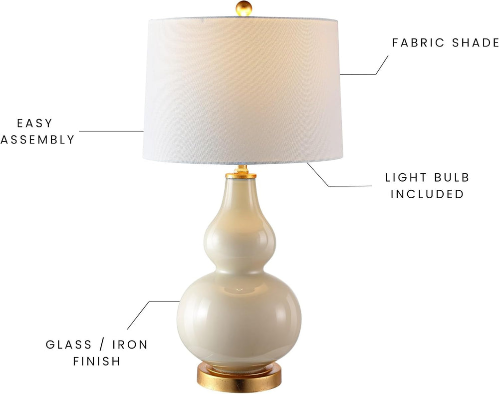 SAFAVIEH Lighting Karlen Table Lamp, 29″ Ceramic Cream/Gold TBL4223A-SET2