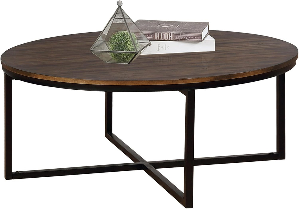 Alaterre Furniture Arcadia Round Acacia Wood Coffee Table, Mocha, 42”x18”