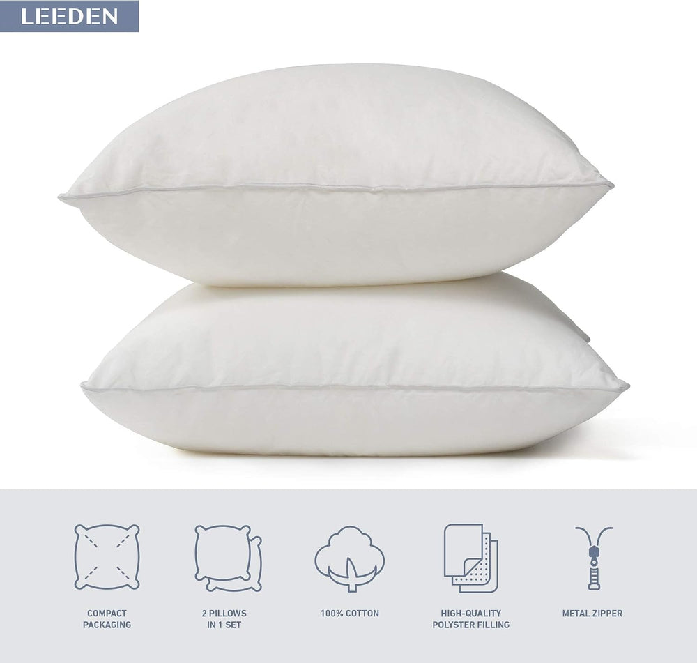 Leeden 18x18 Throw Pillow Inserts Set of 4-100% Cotton Cover
