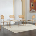 COSVALVE Boho Dining Chairs Set of 4 with Rattan Back, Rattan Dining Chairs