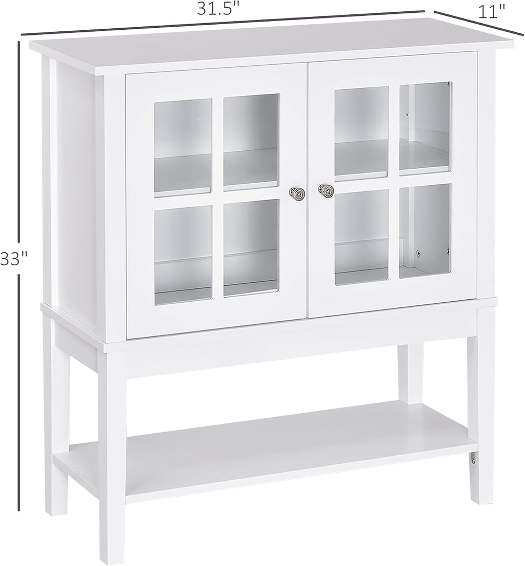 HOMCOM Sideboard Buffet Cabinet with Storage, Coffee Bar Cabinet, White