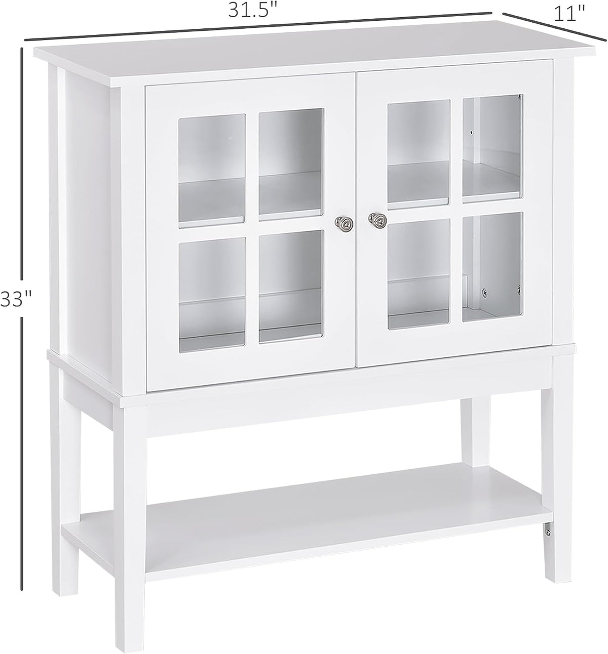 HOMCOM Sideboard Buffet Cabinet with Storage, Coffee Bar Cabinet, White