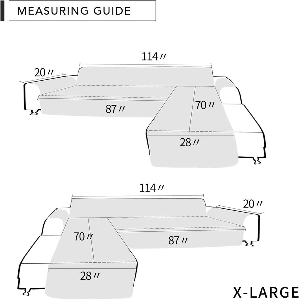 Easy-Going Reversible L-Shape Sectional Couch Cover, X-Large, Dark Gray