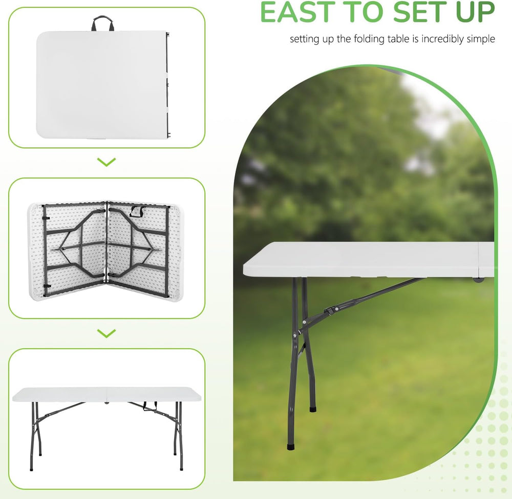PayLessHere | 6FT Folding Table | White | Portable Plastic Table