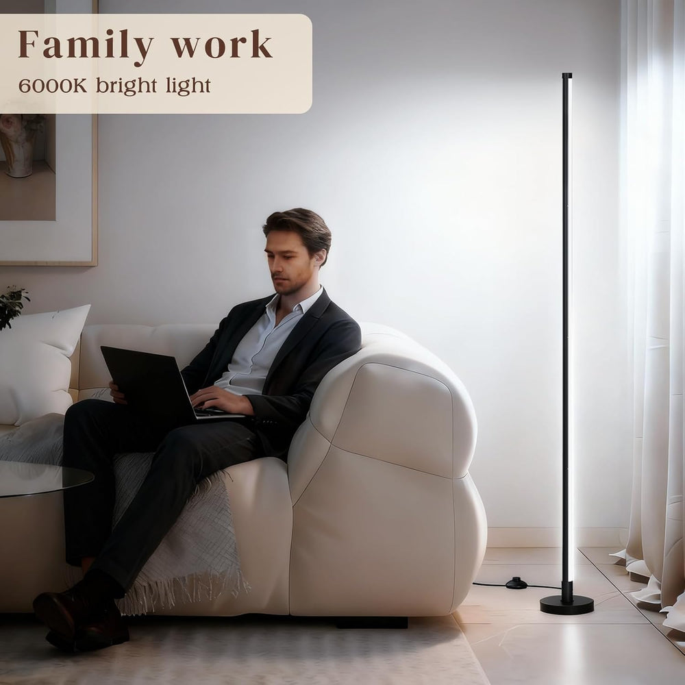 Corner Lamp, Minimalist Floor Lamp, Black, 56.7in, 1 Pack